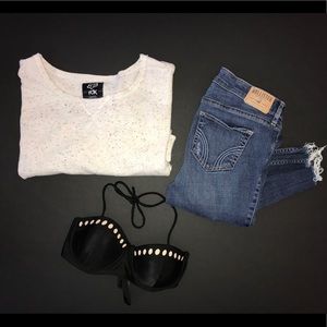 Fox; Cropped crew neck